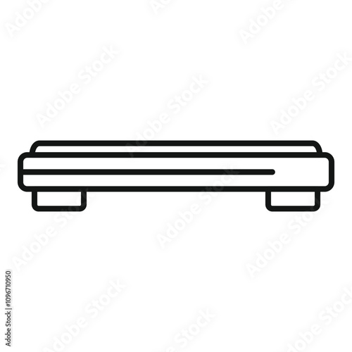 Step platform used for step aerobics, promoting fitness, cardiovascular health, and leg strength through rhythmic stepping exercises