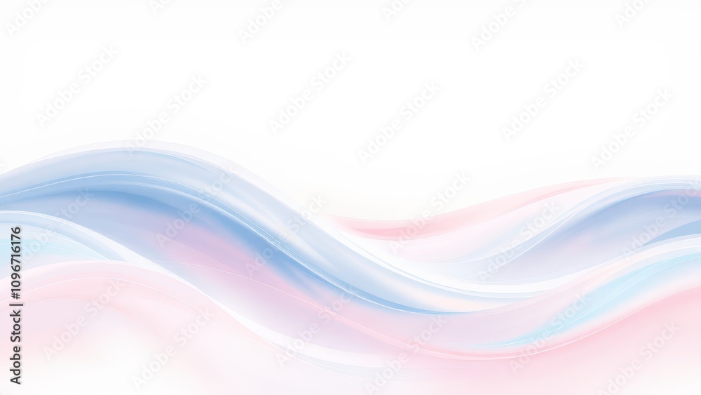 Fototapeta premium Soft pastel colors blending in a wave pattern, abstract, serene