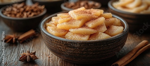 Mungunza dessert with cinnamon served in rustic setting perfect for June festival celebrations and traditional culinary events photo