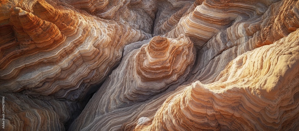 Mesmerizing desert rock formations with layered textures and warm colors creating a unique natural landscape scenery