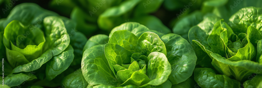 Vibrant green lettuce plants captured growing vigorously in a sunlit garden, showcasing the freshness and vitality of nature's bounty. Vibrant green lettuce plants captured growing vigorously in a sunlit garden, showcasing the freshness and vitality of nature's bounty.