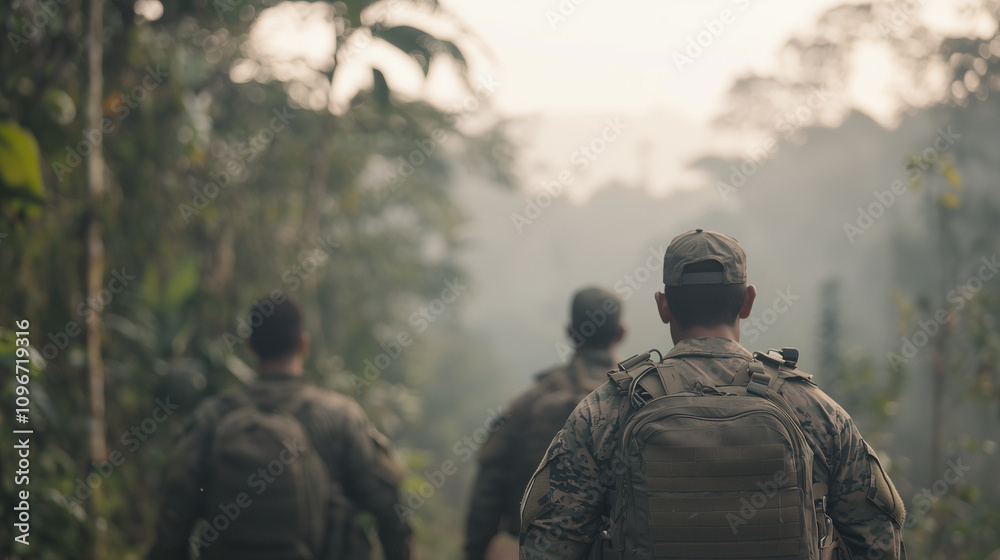 Soldiers Rescuing Wildlife in Jungle Conflict Soldiers Rescuing Wildlife in Jungle Conflict