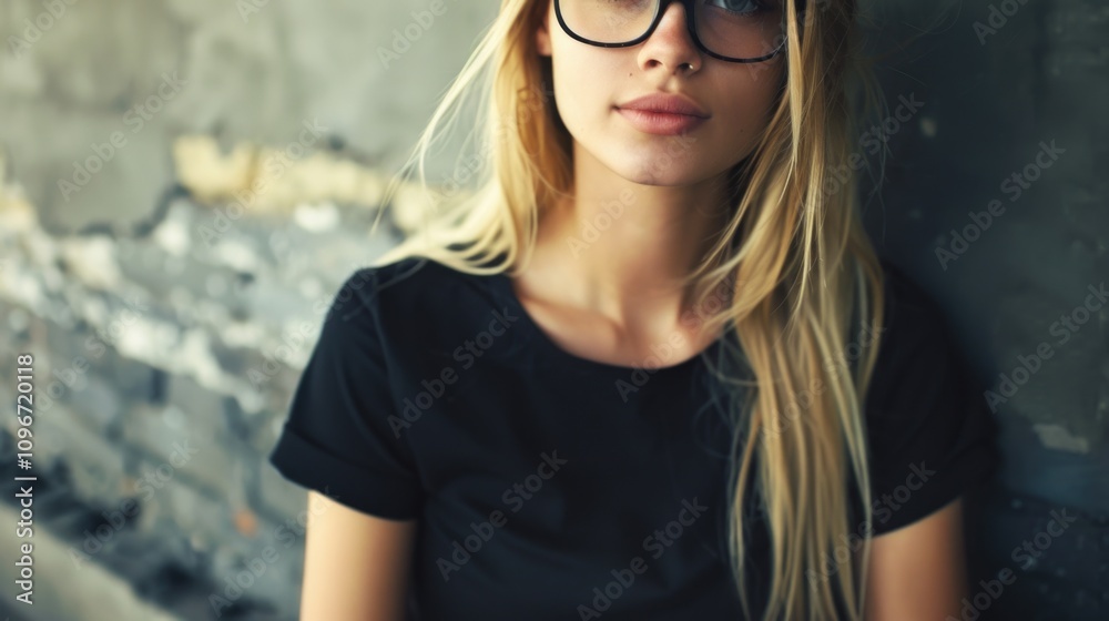 A person wearing glasses leans against a wall, possibly in an office or study setting A person wearing glasses leans against a wall, possibly in an office or study setting