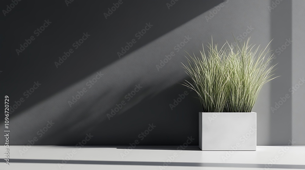 there is a plant in a white pot on a white table there is a plant in a white pot on a white table