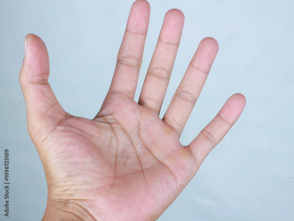 man's open palm isolated on white background man's open palm isolated on white background