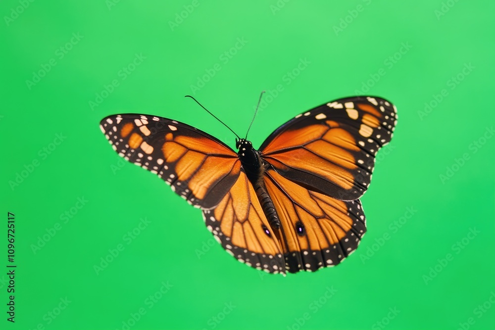 A butterfly flying in mid-air, with sunlight reflecting off its wings A butterfly flying in mid-air, with sunlight reflecting off its wings