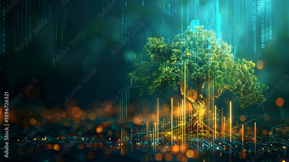 Glowing Forest Canopy in Magical Woodland Landscape Lush verdant foliage bathed in ethereal light creates a serene and enchanting natural scene Glowing Forest Canopy in Magical Woodland Landscape Lush verdant foliage bathed in ethereal light creates a serene and enchanting natural scene