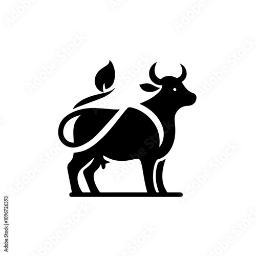 Dairy Cow Silhouette Logo – Classic Farm Animal Vector Design