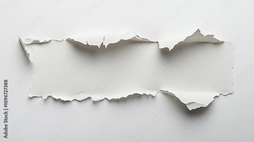 Torn Paper Strip on White Background Torn Paper Strip on White Background