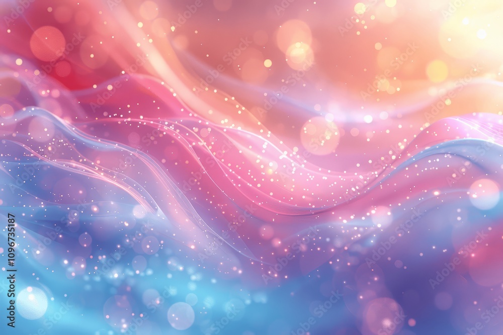 Obraz premium Pastel Light Blue White Background Bokeh Lights Holographic Rainbow Lens Flare Vector High Quality