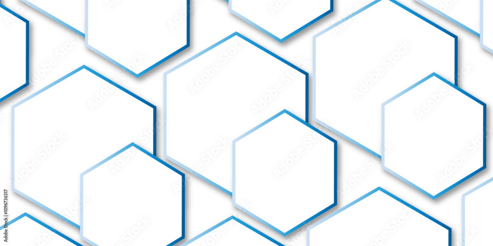 Abstract geometric technology 3d color white bright hexagon polygonal honeycomb luxury pattern vector background.