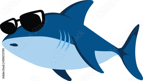 shark cartoon isolated on white