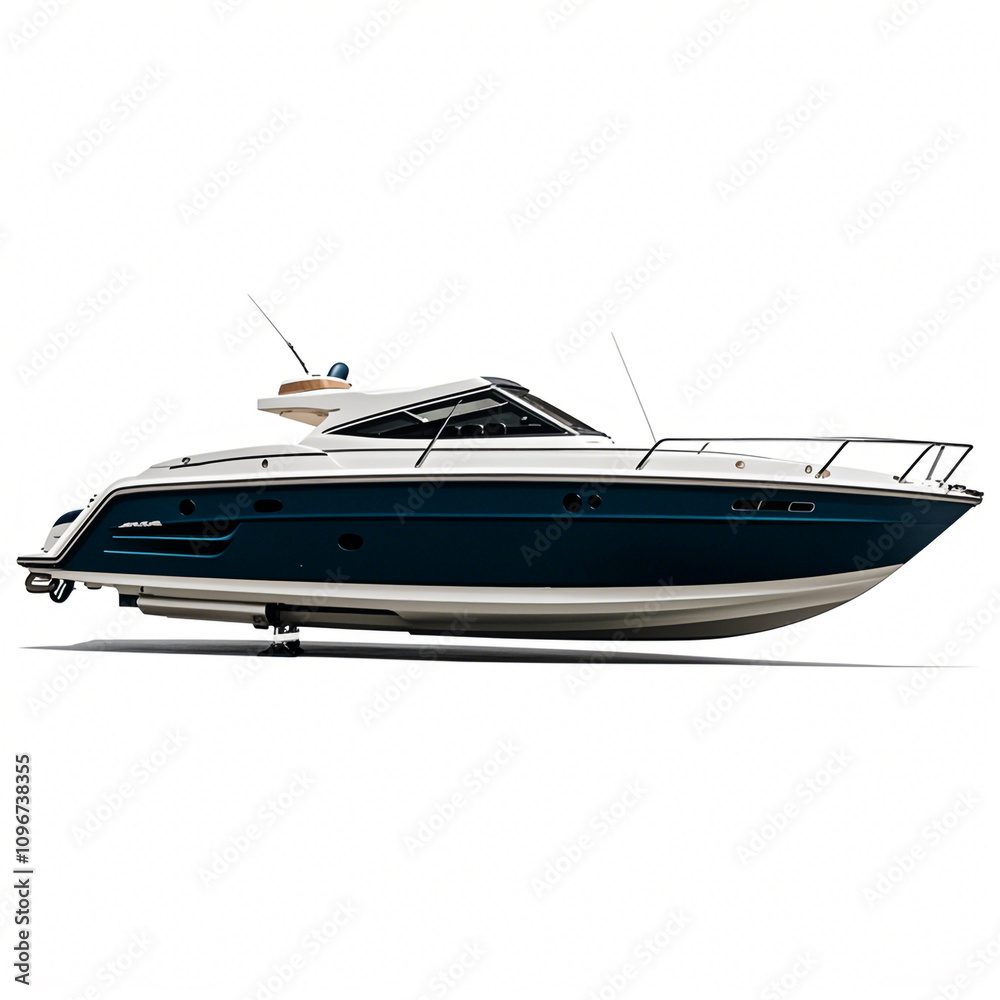 Motorboat on white background ( Motorboat on white background (