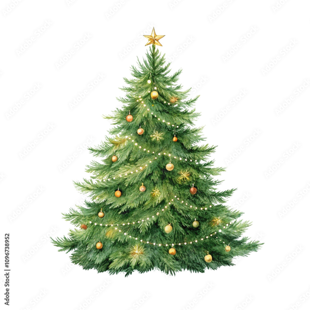 Fototapeta premium christmas tree isolated on white