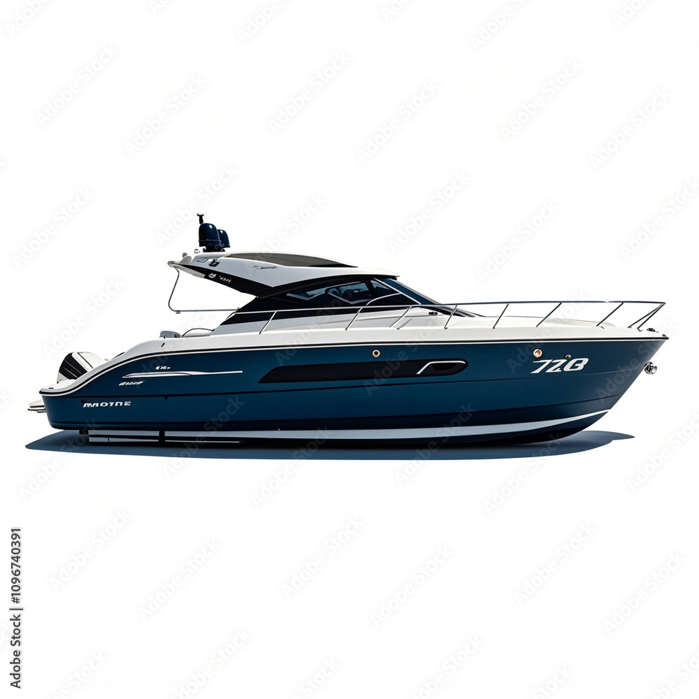 Motorboat on white background ( Motorboat on white background (