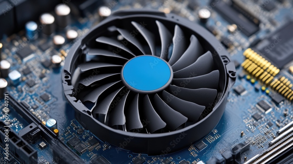 Advanced Cooling Fan Spinning Inside a High-Tech Device Advanced Cooling Fan Spinning Inside a High-Tech Device
