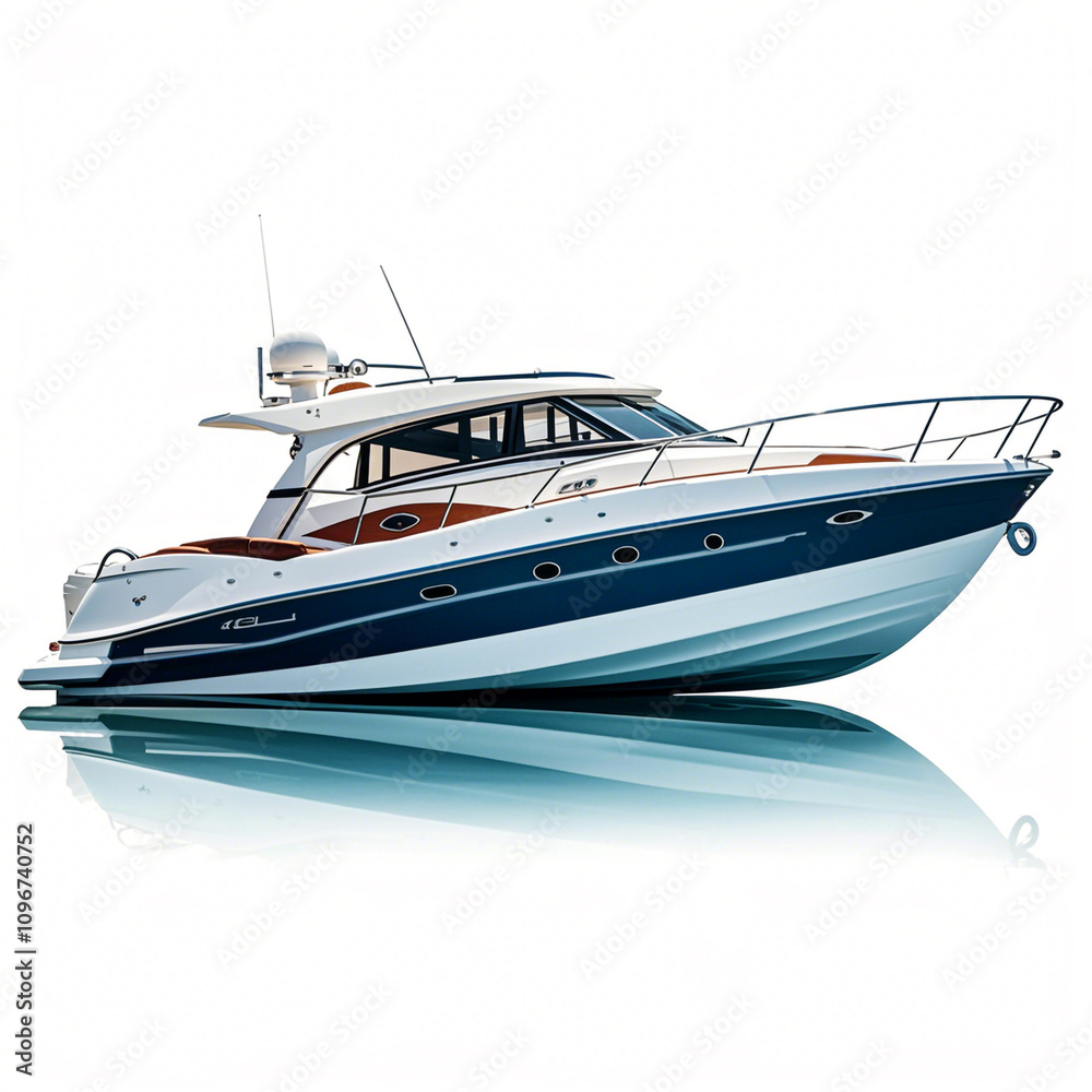 Motorboat on white background ( Motorboat on white background (