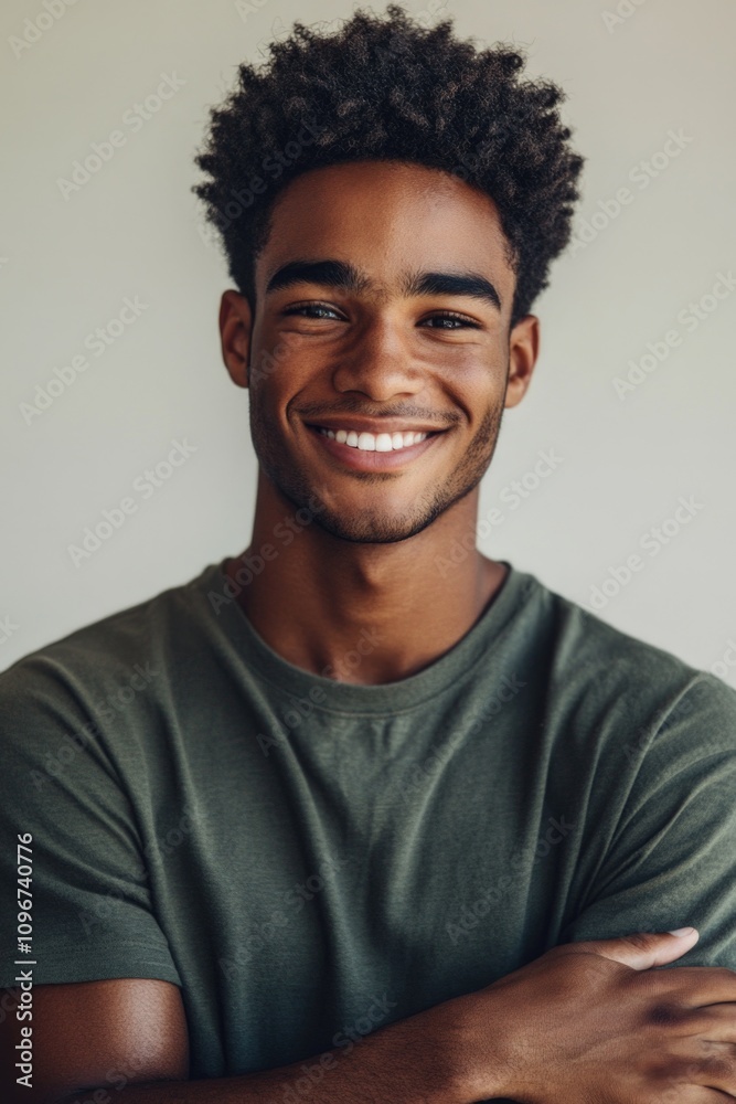 A smiling man with his arms crossed, perfect for conveying confidence or relaxation A smiling man with his arms crossed, perfect for conveying confidence or relaxation