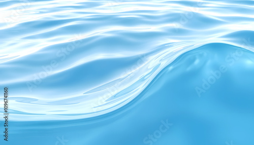 Liquid Tranquility Smooth Flowing Water Surface in side view isolated highlighted by white, png