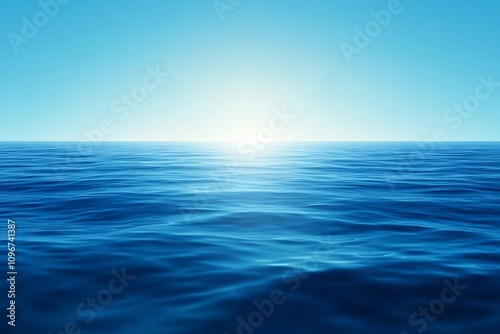 Wallpaper Mural Serene Blue Ocean Horizon at Sunset with Minimalist Seascape Torontodigital.ca