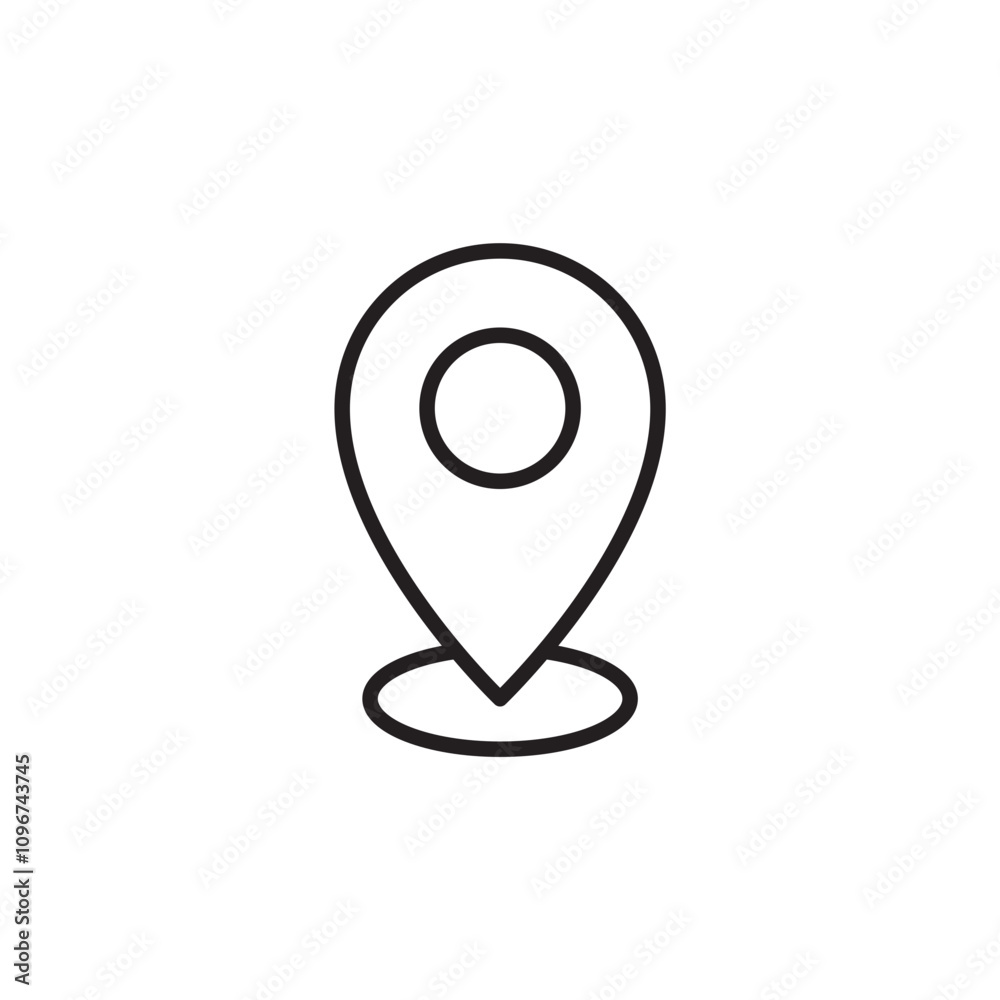 Map marker icon thin line vector isolated Map marker icon thin line vector isolated