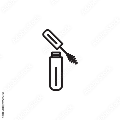 Mascara brush icon thin line vector isolated