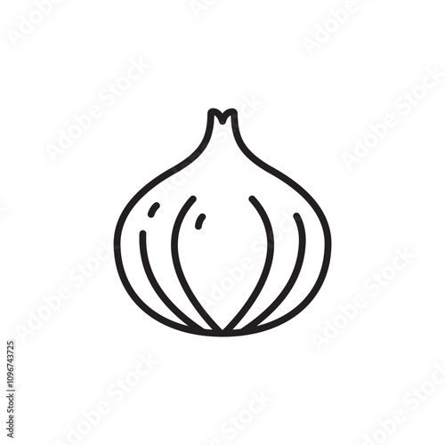 Onion icon thin line vector isolated