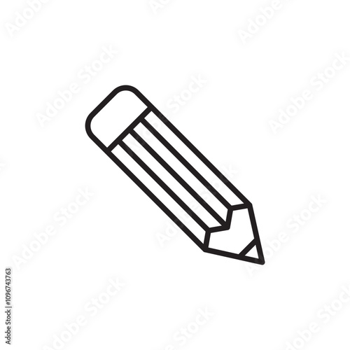 Pencil icon thin line vector isolated