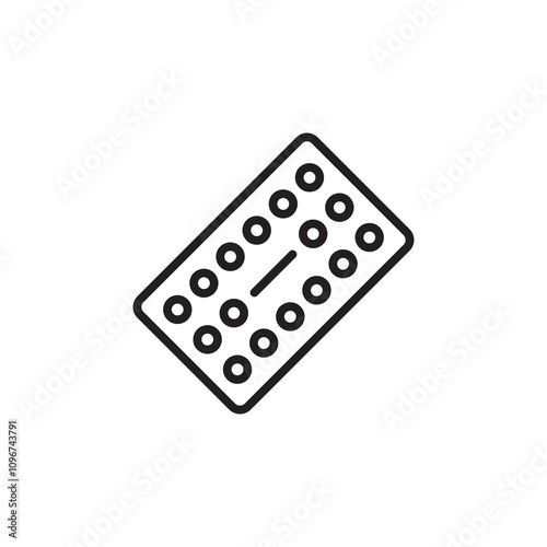 Pill Blister Pack icon thin line vector isolated