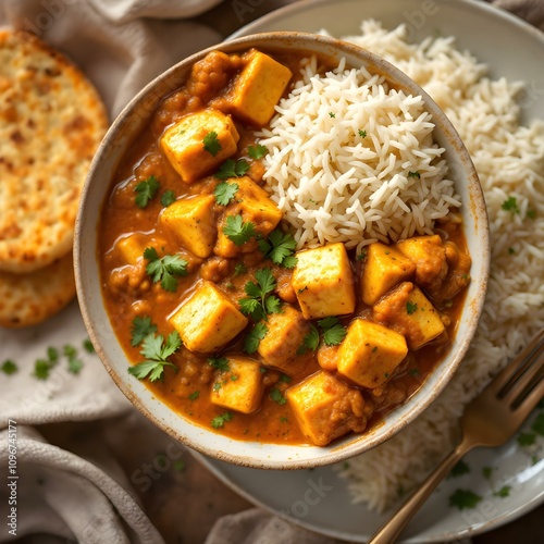 panner with rice