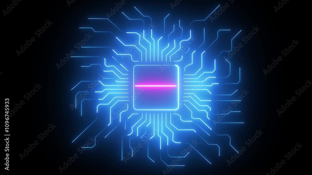 Intel Cpu Qr Code Cyber security concept with QR code scanning over working CPU in ...
