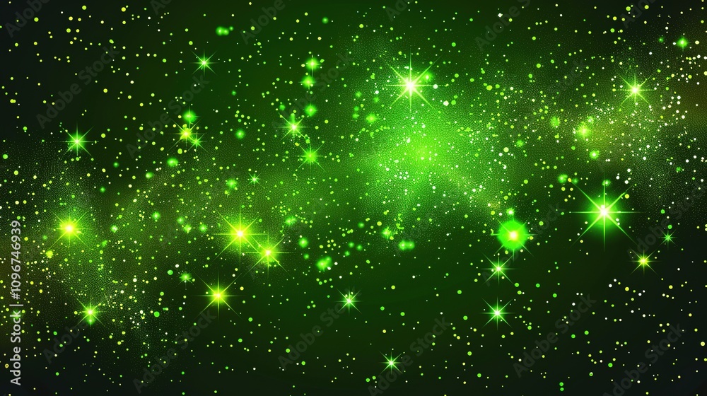 Obraz premium Space_background._Green_realistic_cosmos