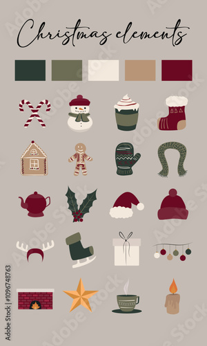 Cute Christmas elements for your design