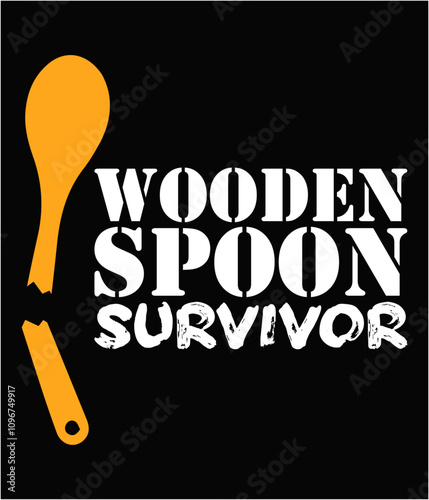 Fotografía Wooden spoon survivor editable file.