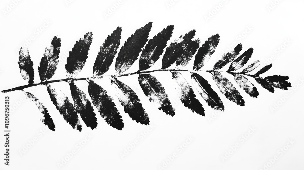 A simple illustration of a leaf in monochrome tones A simple illustration of a leaf in monochrome tones