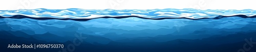 Aqua Wave Serenity: Ocean Vector Texture Wide View