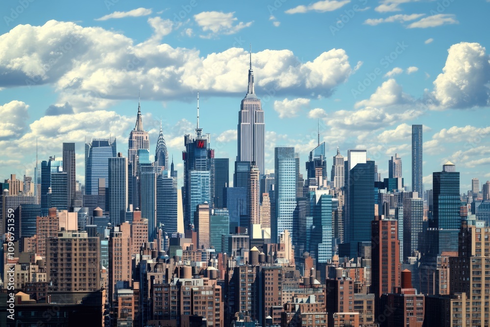 Fototapeta premium Cityscape Skyline Urban Skyline Panorama Downtown Landscape Modern Architecture Building Business Tower Travel View