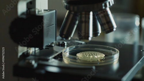 Close-up of stem cells under a microscope, highlighting breakthroughs in regenerative medicine and advanced biological research tools.