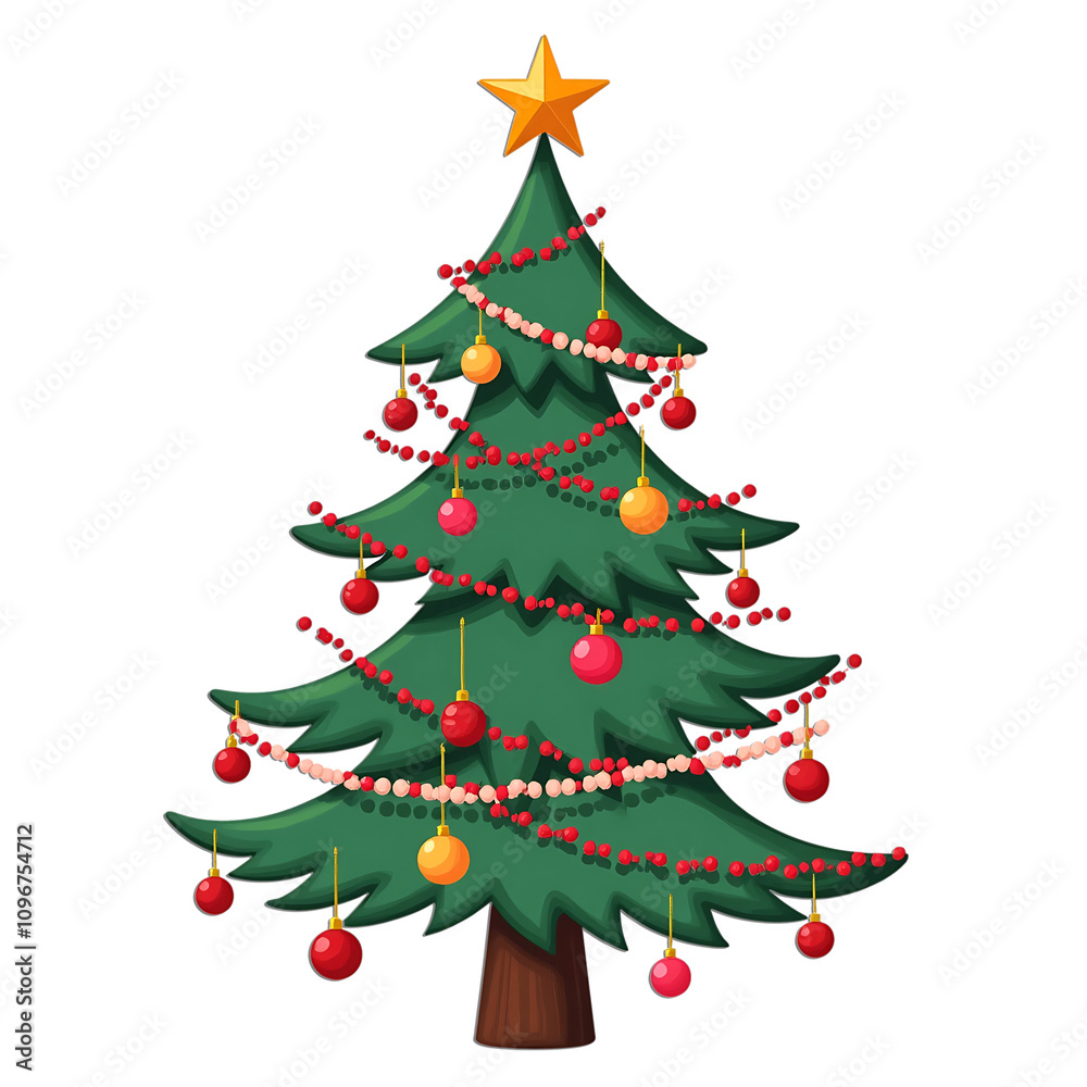 Christmas realistic tree with lights with a png background. Christmas realistic tree with lights with a png background.