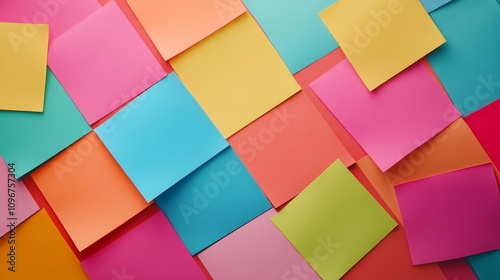 Colorful Sticky Notes on a Bright Background