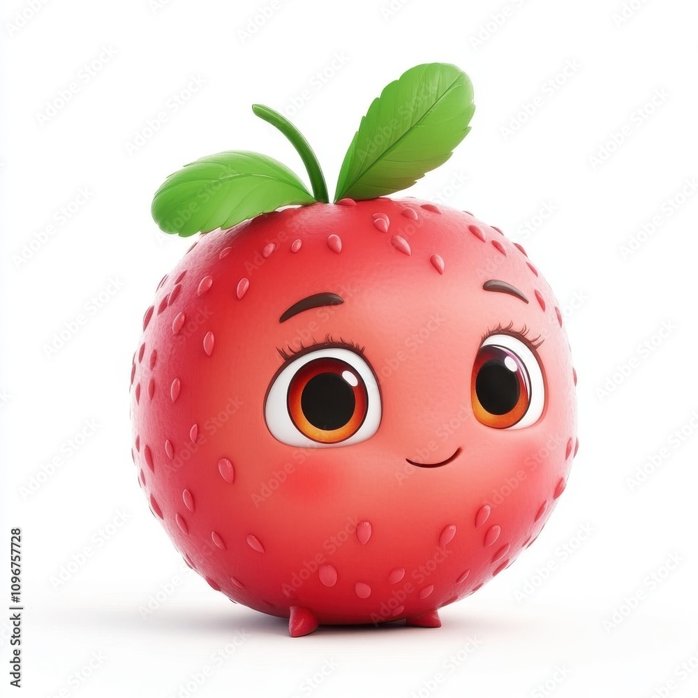 Obraz premium Adorable Cartoon Strawberry Character Design