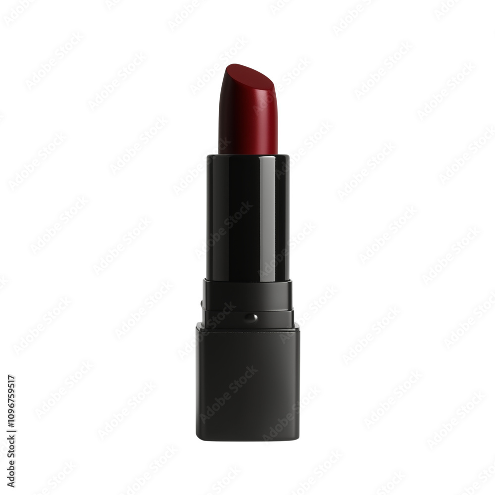 Matte black lipstick with deep red color, isolated on transparent background Matte black lipstick with deep red color, isolated on transparent background
