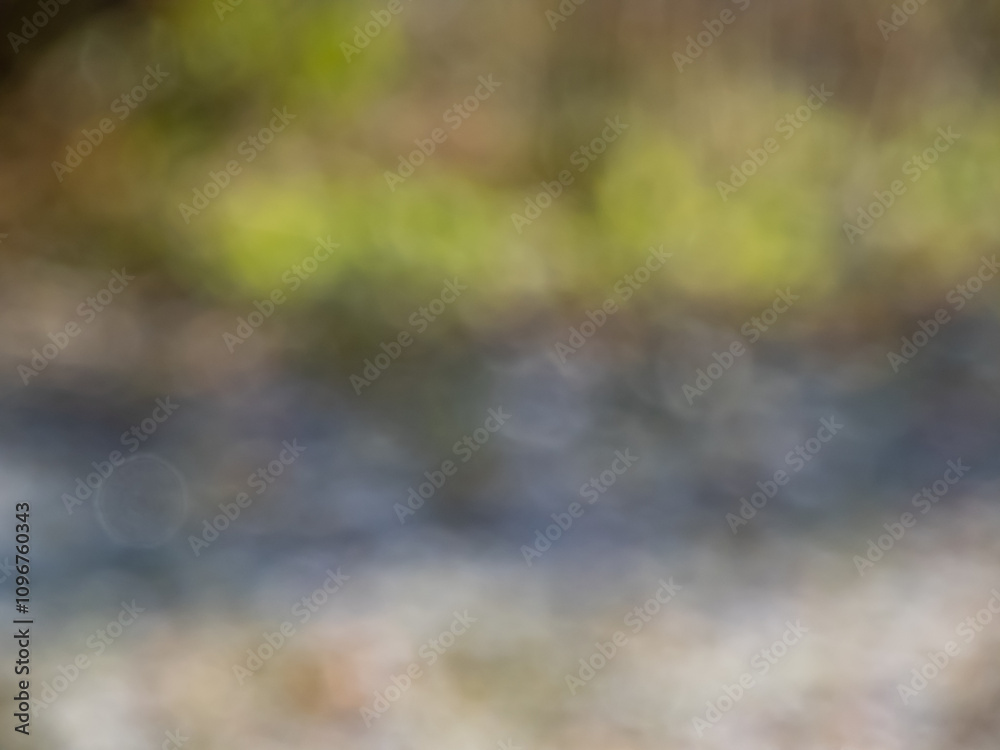 Bokeh effect and purposely blurred view of sunlight. Blurry background with photographic bokeh effect in nature tones Bokeh effect and purposely blurred view of sunlight. Blurry background with photographic bokeh effect in nature tones