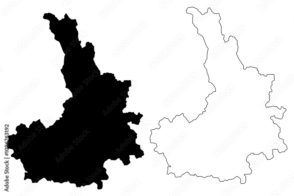 District of Pristina (Republic of Kosovo and Metohija, Districts of Kosovo, Republic of Serbia) map vector illustration, scribble sketch Pristina map District of Pristina (Republic of Kosovo and Metohija, Districts of Kosovo, Republic of Serbia) map vector illustration, scribble sketch Pristina map