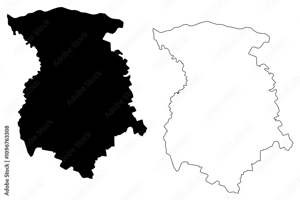 Obraz premium Marijampole County (Republic of Lithuania, Counties of Lithuania) map vector illustration, scribble sketch Marijampole map