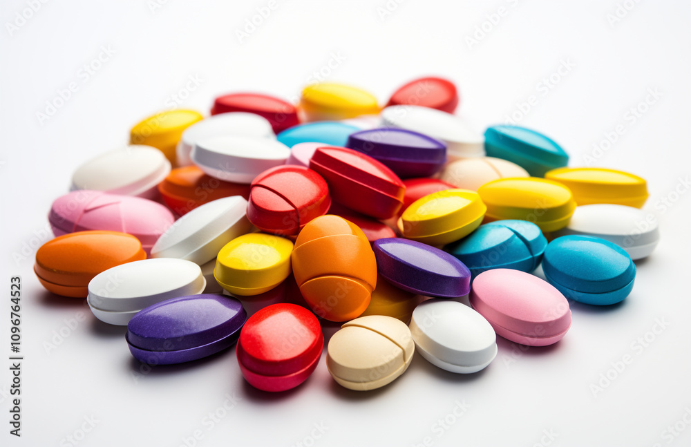 Isolated Colorful Pills with Clipping Path Isolated Colorful Pills with Clipping Path