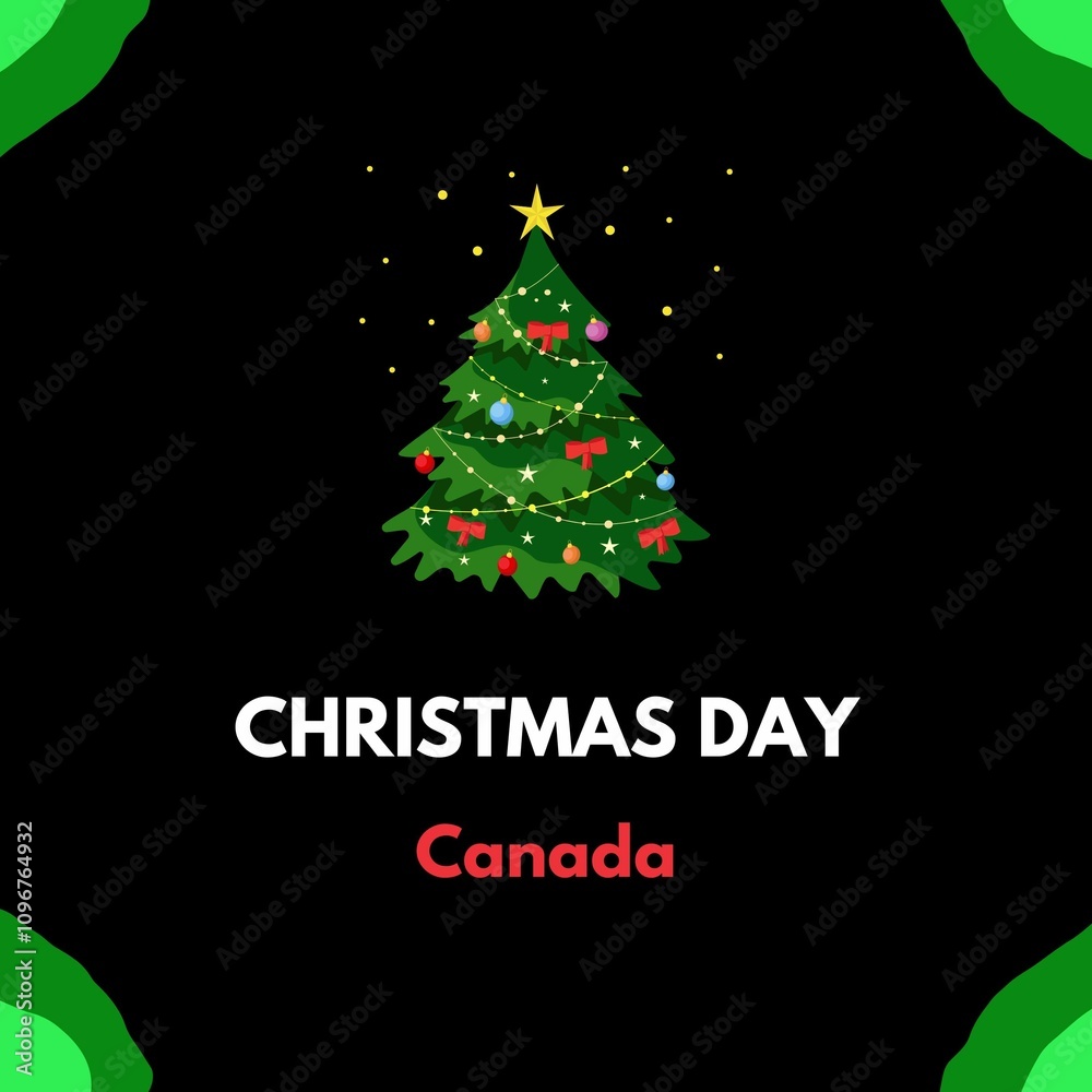 Christmas Canada poster illustration black background Christmas Canada poster illustration black background
