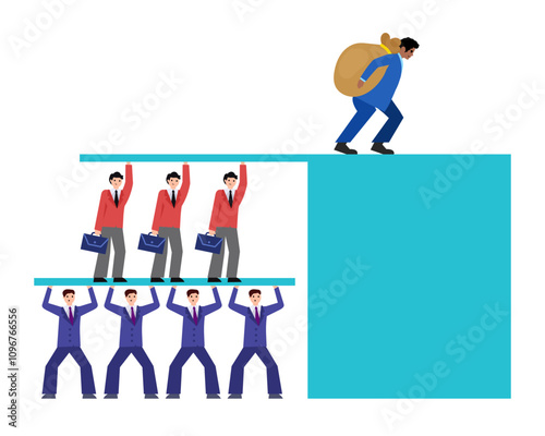 Ponzi scheme. Vector simple color flat illustration.