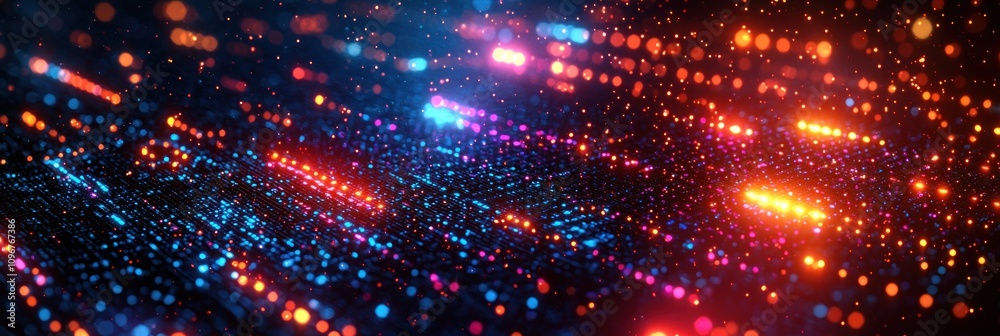 Fototapeta premium Abstract Red Blue Glowing Particle Background Texture