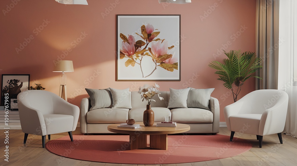 Fototapeta premium Modern Ambiance with Fireplace Touch